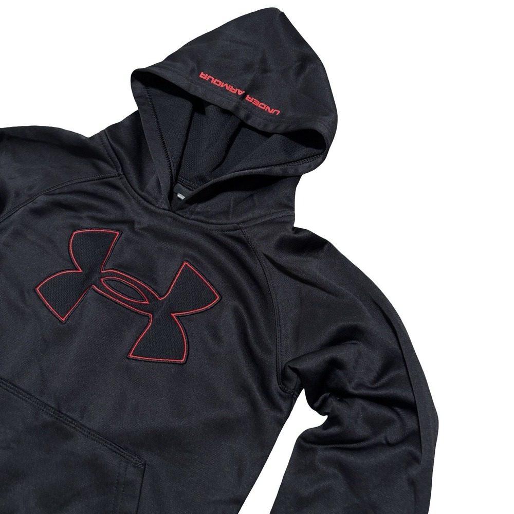 Under Armour Boys Pullover Hoodie Black Size 5 - 14.5 x 18 - Picture 3 of 5
